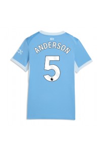 Manchester City Elliot Anderson #5 Fotballdrakt Hjemme Klær Dame 2026-27 Korte ermer